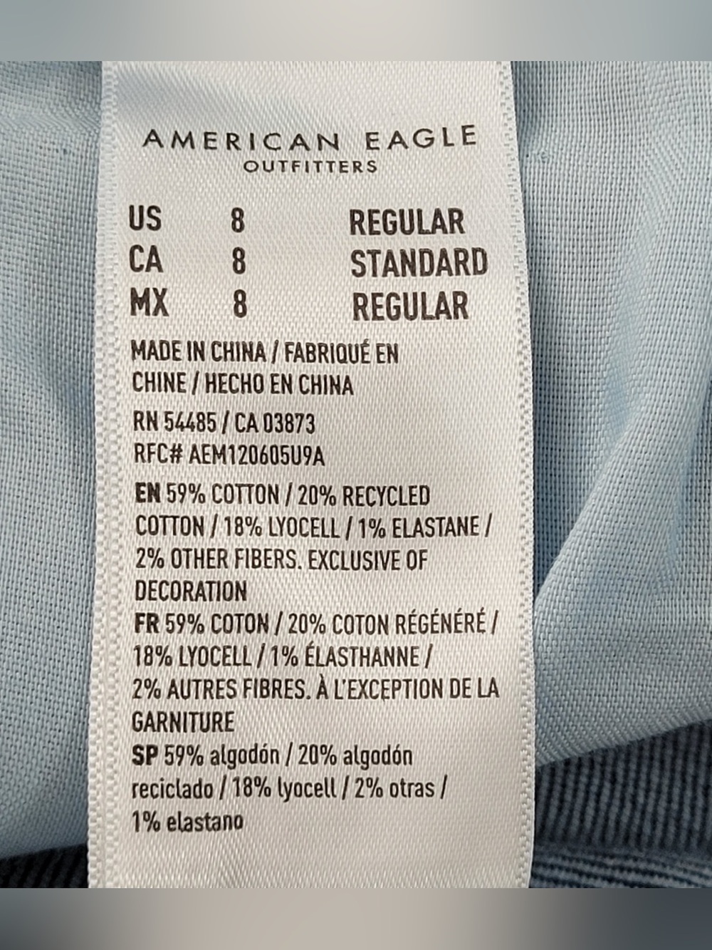 ✅ NWT American Eagle Dreamy Drape Baggy Wide Leg Jeans Blue Wash size 8 / 29 R - Picture 11 of 11
